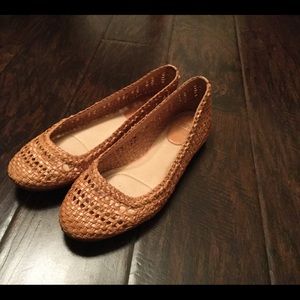 Pretty Frye Woven Leather Flats Sz 8 Light Use EUC
